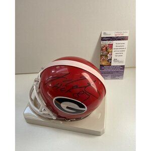 Fran Tarkenton Signed Georgia Bulldogs Mini Helmet HOF 87 Inscription JSA COA